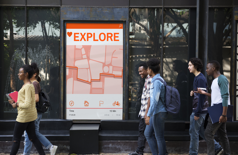 Network,Connection,Graphic,Overlay,Banner,On,Wall